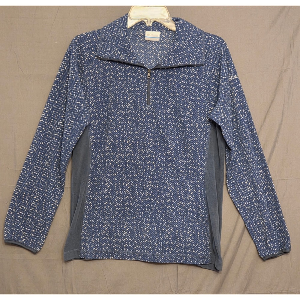 Columbia Long Sleeve Quarter‎ Zip Pullover Sweater Womens Size Large Blue